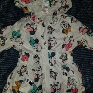 Disney Kids Jacket with Cartoon Characters - White and Multicolor